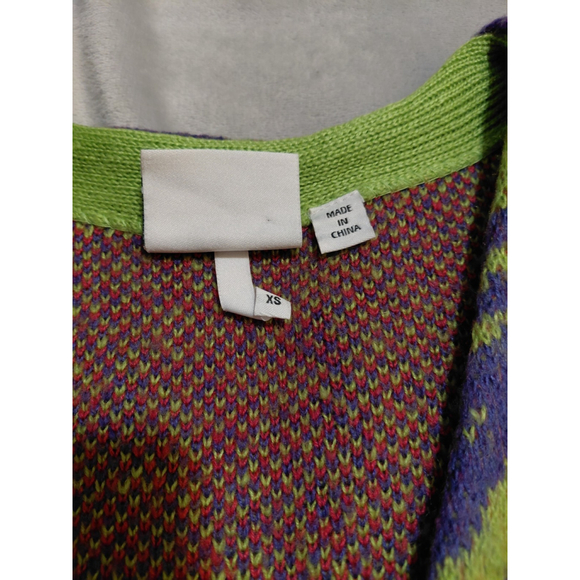 The Ragged Priest Jitters Cropped Oversized Abstract Marble Knit Cardigan Sz XS - Picture 10 of 12